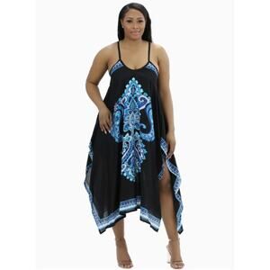 Advance Apparels Printed Dress Cover Up Kaftan Boho Batik One Free Plus Size OS